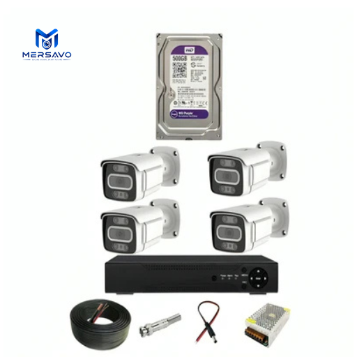 پکیج دوربین مداربسته ۴ عددی ۵ مگاپیکسل مناسب باغ و کارخانه