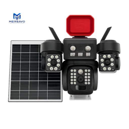 دوربین هوشمند V380 PRO مدل LX-XW818 سه لنز سیم کارتی خورشیدی