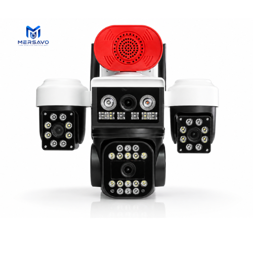 دوربین هوشمند V380 PRO مدل LX-XW818 سه لنز سیم کارتی خورشیدی