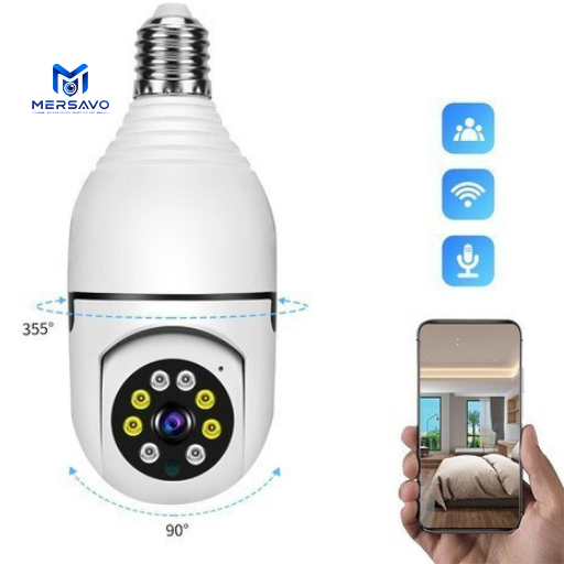 دوربین لامپی چرخش 360 درجه قابل کنترل با نرم افزار v380 اصل